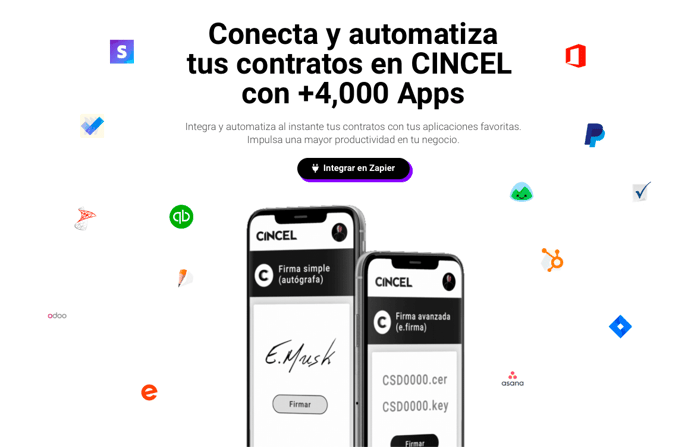 Conecta y automatiza tus contratos en CINCEL con Zapier mas de 4000 apps